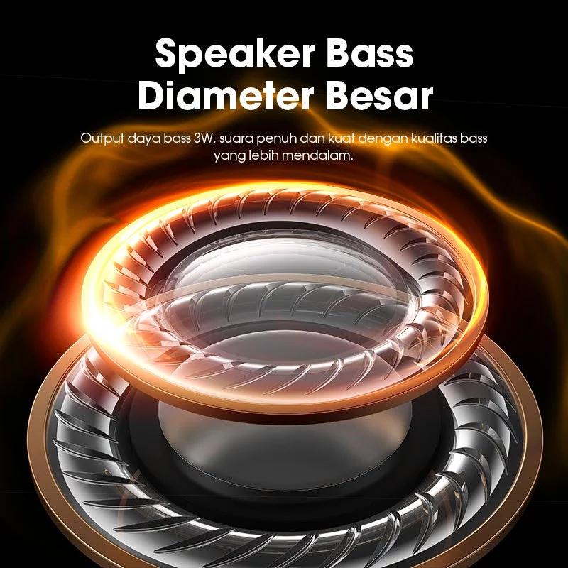 ACOME Super Bass Mini Speaker Bluetooth 5.3 Pola Berlian RGB LED Lampu Light Crystal 360° TWS Connect Portable A22 - 4
