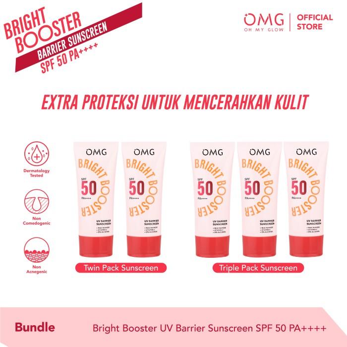 [HEMAT SETAHUN] OMG Oh My Glow Bright Booster UV Barrier Sunscreen SPF 50 PA++++ - 4