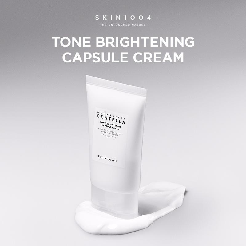 SKIN1004 Madagascar Centella Tone Brightening Capsule Cream 75ml Mencerahkan Moisturizer Wajah Niacinamide Kusam - 1