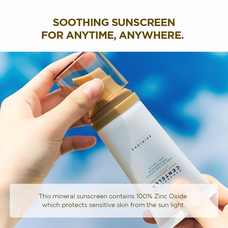 SKIN1004 Madagascar Centella Air-Fit Suncream Light SPF30 PA++++ Mencerahkan Berminyak Muka Perawatan Sunscreen - 3