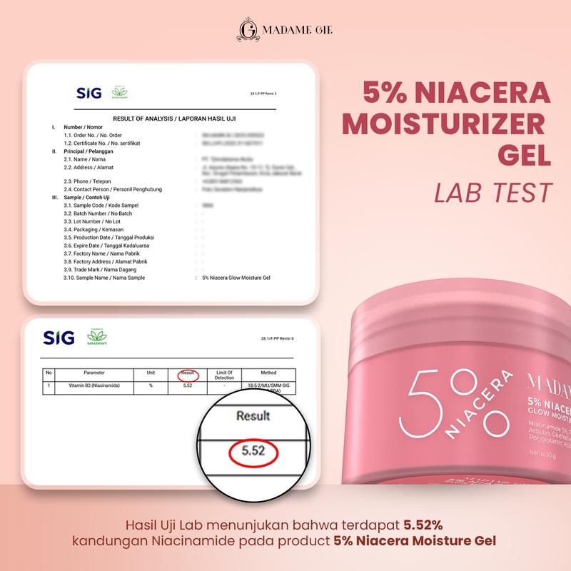 [DOKTIF APPROVED] [BUY 1 GET FREE GIFT] Madame Gie 5% Niacera Glow Moisture Gel - 5