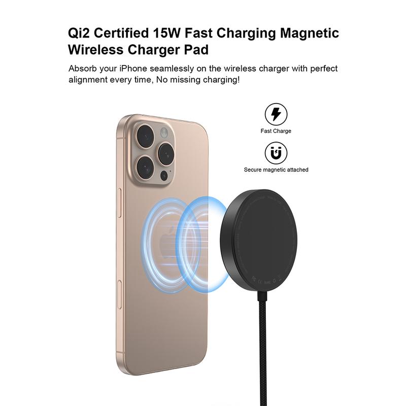 KiiP Magnetic Wireless Charger Pad M5C Qi2 15W Fast Charging - 4