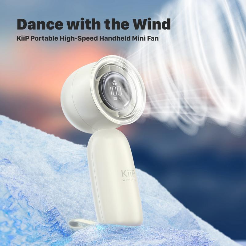 KiiP Fan03 Kipas Angin Mini Portable Rechargeable Fan-5Speed Kipas Genggam LED Display Wind - 2