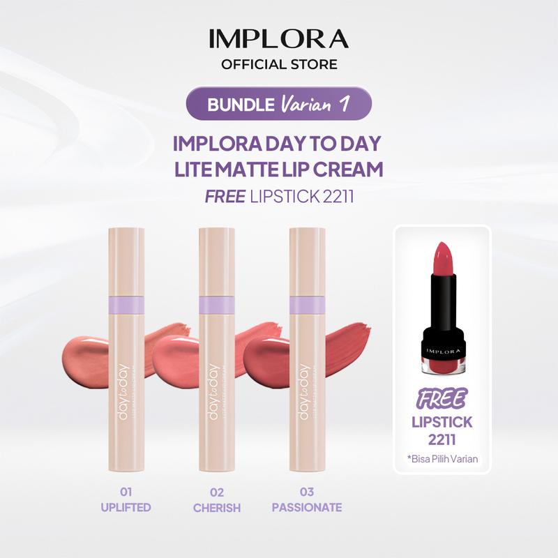 [Buy 3 get 1] Implora Day to Day Lite Matte Lip Cream Free Lipstick 2211 - 4