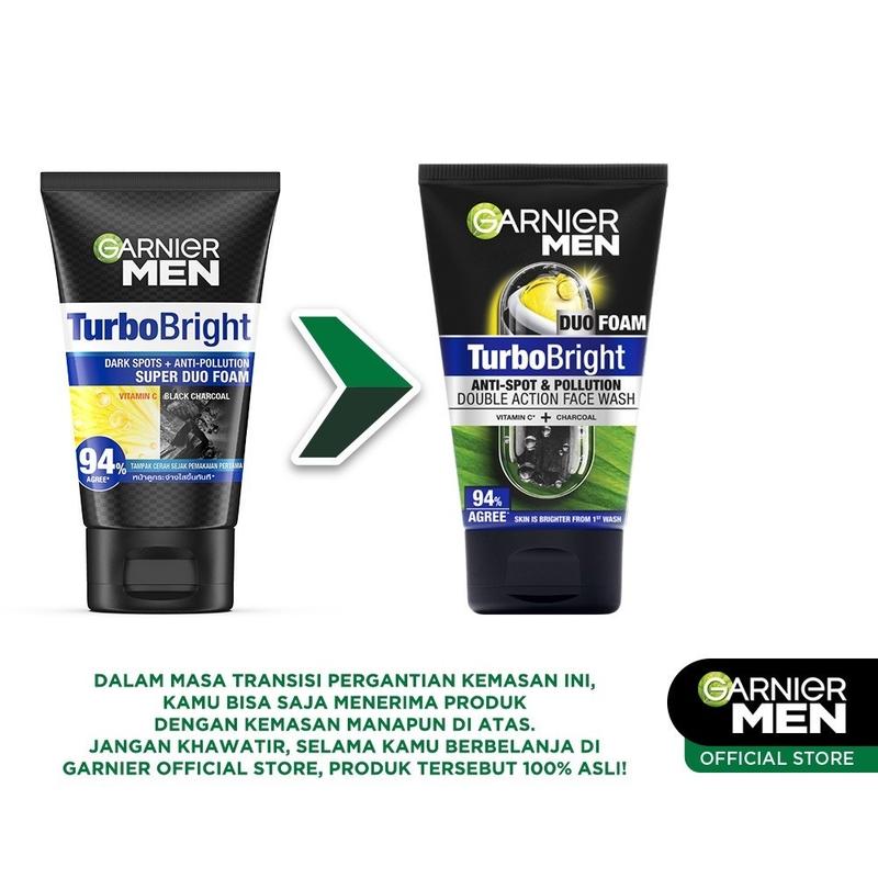 Garnier Men ISI 2 Facial Foam 100ml (Acno Fight & Turbo Light) Twinpack - 3