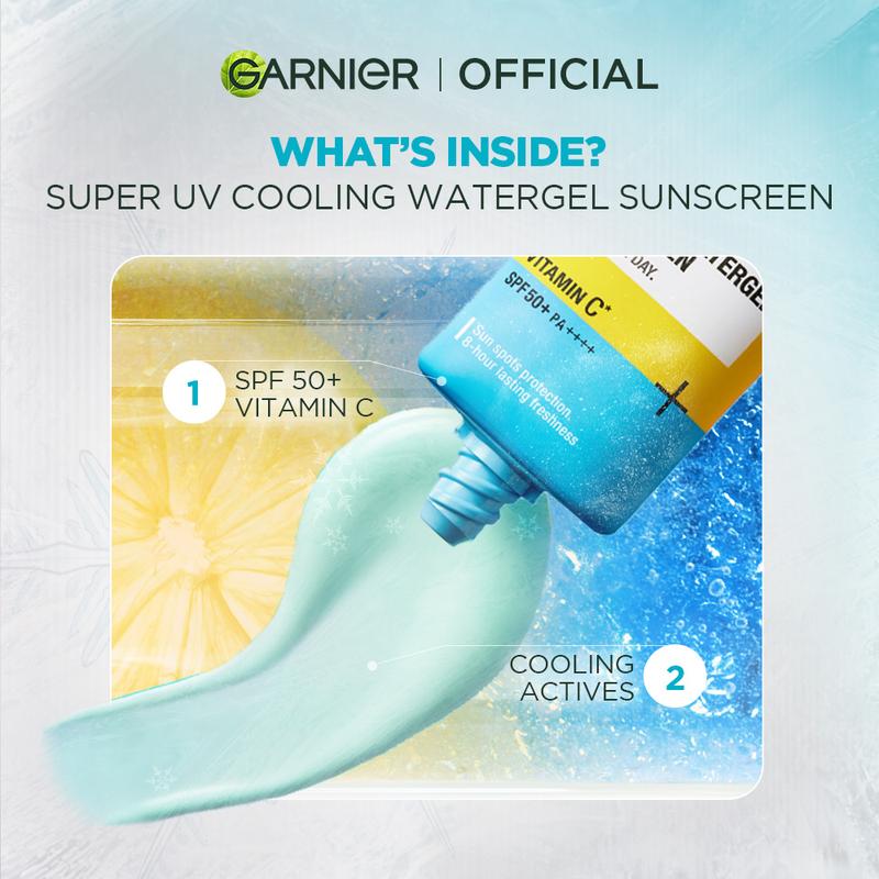 [FREE MOIST JAR] GARNIER SUPER UV COOLING WATERGEL SUNSCREEN SPF 50+ PA++++ 30ml - 3