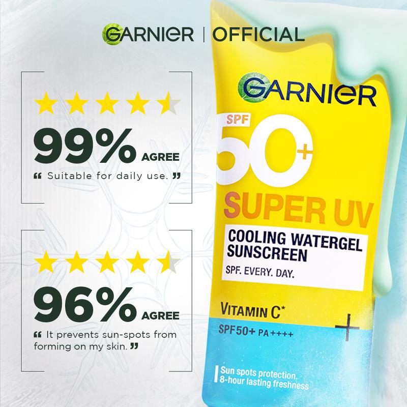 [FREE MOIST JAR] GARNIER SUPER UV COOLING WATERGEL SUNSCREEN SPF 50+ PA++++ 30ml - 4