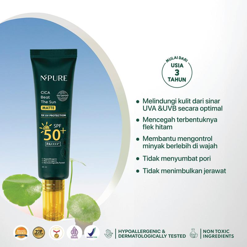 【Bundle Full SIze】Cica Toner 150ml + Cica Sunscreen Beat The Sun Matte / Kulit berjerawat / kombinasi / berminyak Mencerahkan Wajah Hydrating - 1