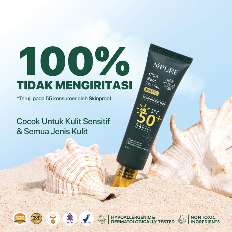 【Bundle Full SIze】Cica Toner 150ml + Cica Sunscreen Beat The Sun Matte / Kulit berjerawat / kombinasi / berminyak Mencerahkan Wajah Hydrating - 3