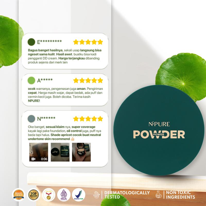 【Power Powder】NPURE Acne Power Cover Powder / Bedak Cover Jerawat / Powder Fondation / Powder For Acne Skin / Bedak Kulit Berjerawat / Compact powder/ Bedak Aman Wajah Kering Almond - 5
