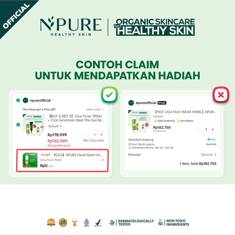 【FREE Cotton Pad】NPURE Acne Power Clear Micellar Water 300ml /Pembersih Wajah / pembersih makeup / npuremicellarwater / npurepowerclear / powerclear / Memudarkan / Membersihkan / Cleanser - 1