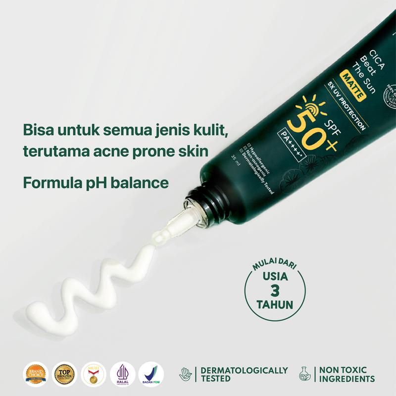 【TWINPACK SUNSCREEN】NPURE Sunscreen Cica Beat The Sun / Sunscreen Hypoallergenic / SPF 50 PA ++++ / Kulit Kering Jerawat Facial Extract Hitam Vitamin Bruntusan Wajah - 4