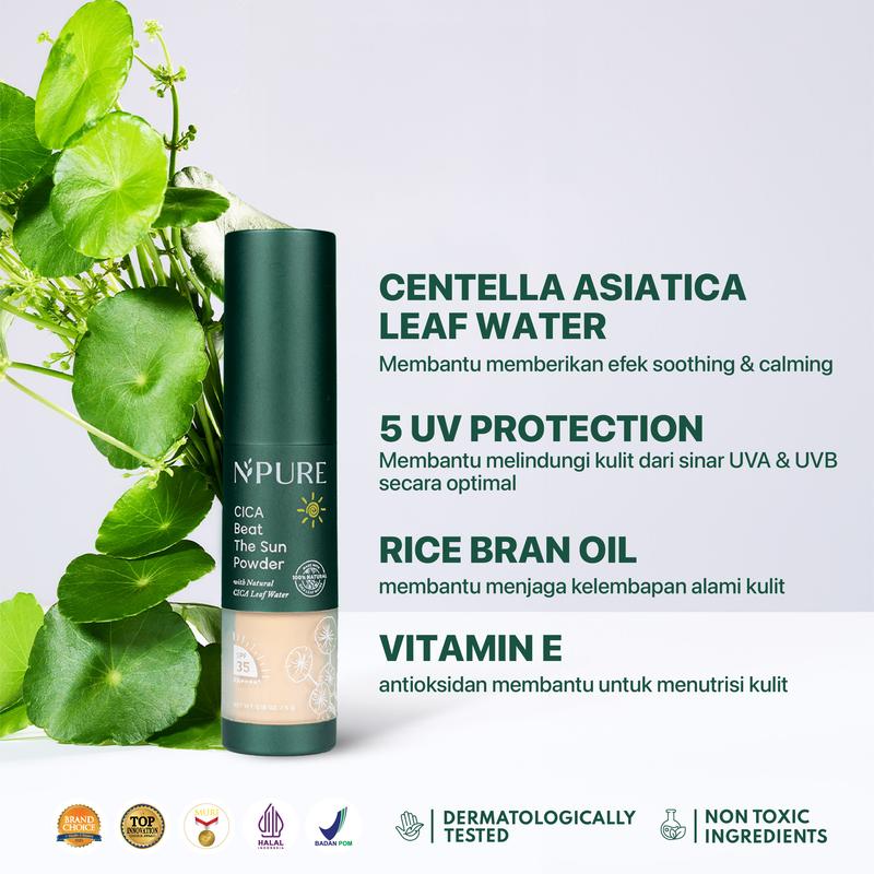 【TWINPACK SUNSCREEN】NPURE Sunscreen Cica Beat The Sun / Sunscreen Hypoallergenic / SPF 50 PA ++++ / Kulit Kering Jerawat Facial Extract Hitam Vitamin Bruntusan Wajah - 5