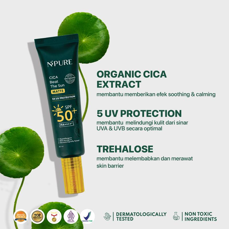 【Sunscreen Kit】NPURE Bundle Cica Beat The Sun Spray SPF 50+ dan PA++++ + Sunscreen Matte/Glow/ Sunscreen Spray / Sunscreen Organic Centella Extract /Sunscreen Kulit jerawat dan beruntusan / Sunscreen kulit normal / - 3