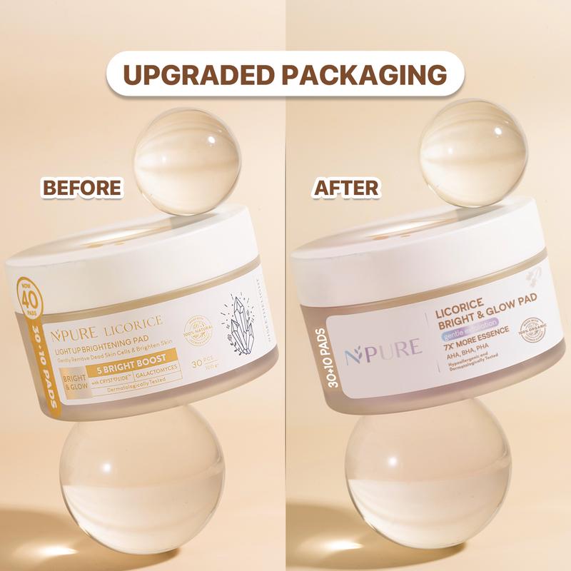【Licorice Pad】NPURE Brightening Exfoliating Pad Licorice / Light Up / Kapas Wajah Eksfoliasi Hitam Mencerahkan Niacinamide Vitamin Pencerah Perawatan Memudarkan Ceramide Bersihkan - 3