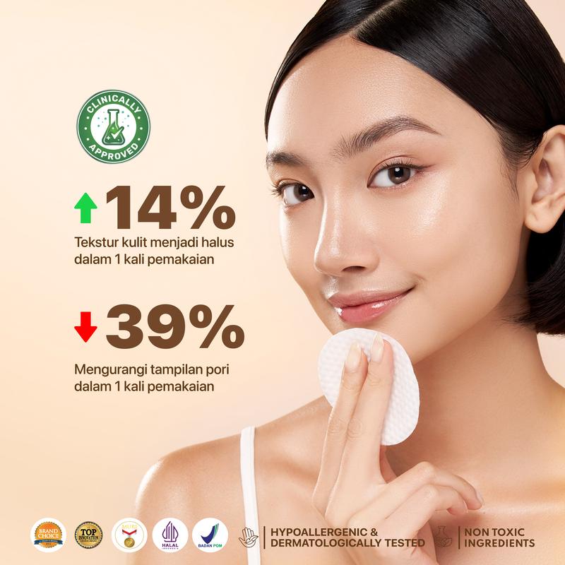 【Licorice Pad】NPURE Brightening Exfoliating Pad Licorice / Light Up / Kapas Wajah Eksfoliasi Hitam Mencerahkan Niacinamide Vitamin Pencerah Perawatan Memudarkan Ceramide Bersihkan - 5