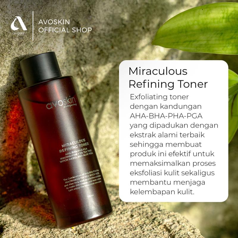 Paket Skincare Eksfoliasi-Avoskin Miraculous Refining Series - 2