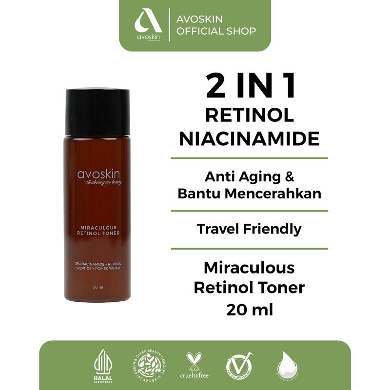 [200K Get 4] Avoskin Bundle - Miraculous Retinol Toner 20ml + YSB Serum Wajah (Product NFS by Claim) - 2