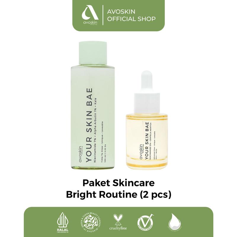 [TC] Paket Skincare Daily Routine - Toner Your Skin Bae NED + Serum Your Skin Bae Mencerahkan (Product NFS by Claim) - 2