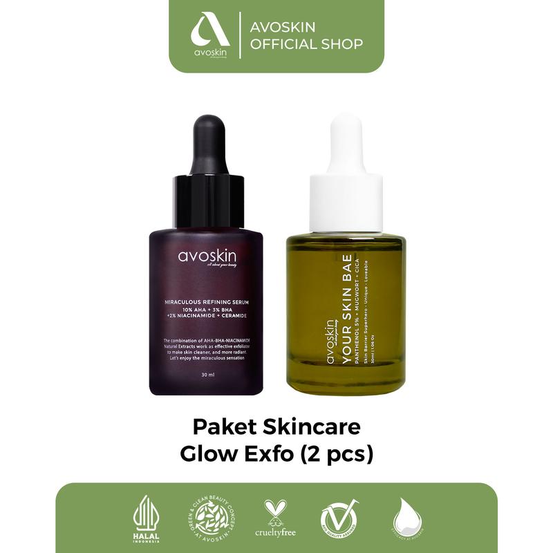 [TC] Paket Skincare Miraculous Exfoliating (2 pcs) - Serum Refining + Serum Your Skin Bae Panthenol Marine (Product NFS by Claim) - 2