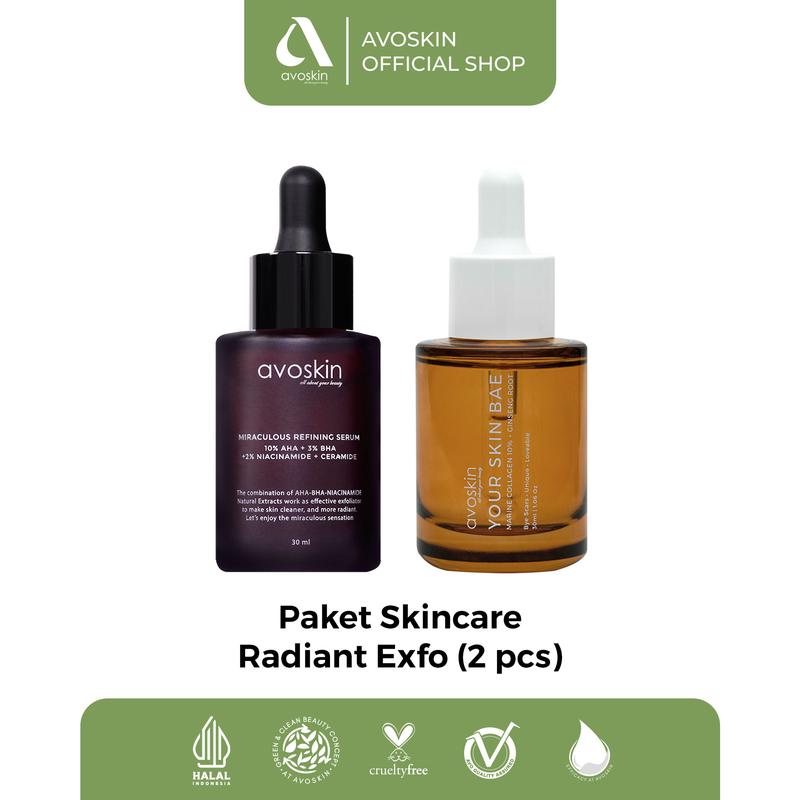 [TC] Paket Skincare Miraculous Exfoliating (2 pcs) - Serum Refining + Serum Your Skin Bae Panthenol Marine (Product NFS by Claim) - 3