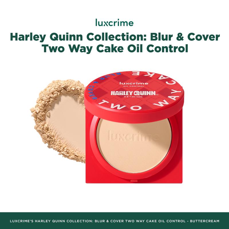 Luxcrime Harley Quinn Blur & Cover Two Way Cake Oil Control - 3