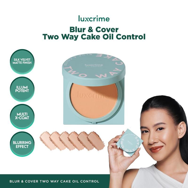 FREE LIP VINYL 7 - 12 Mei - [OIL CONTROL] Luxcrime Blur & Cover Two Way Cake Powder Smoothing - 1