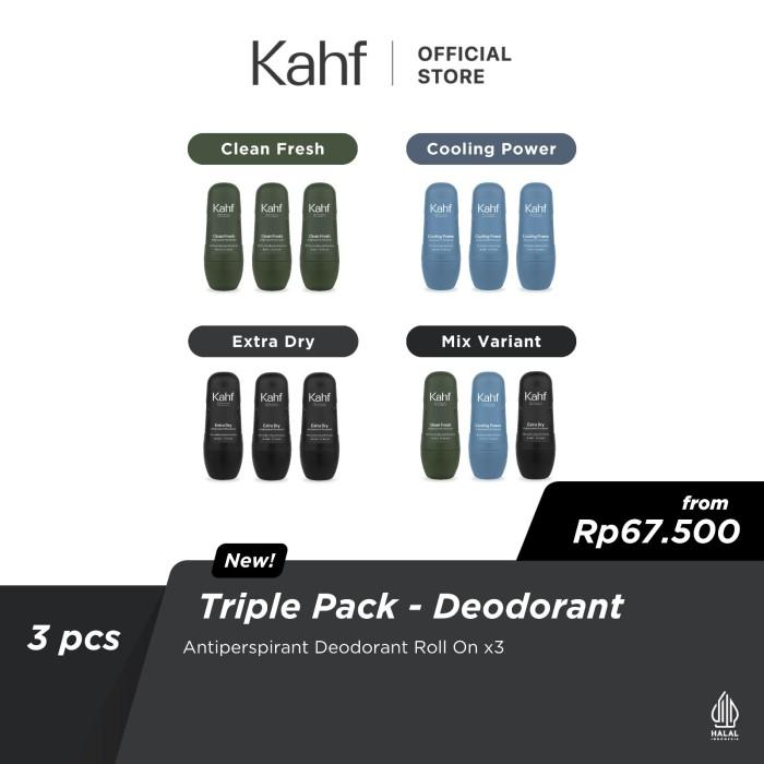 Triple Pack Kahf Deodorant Roll On 45ml x 3 - 2