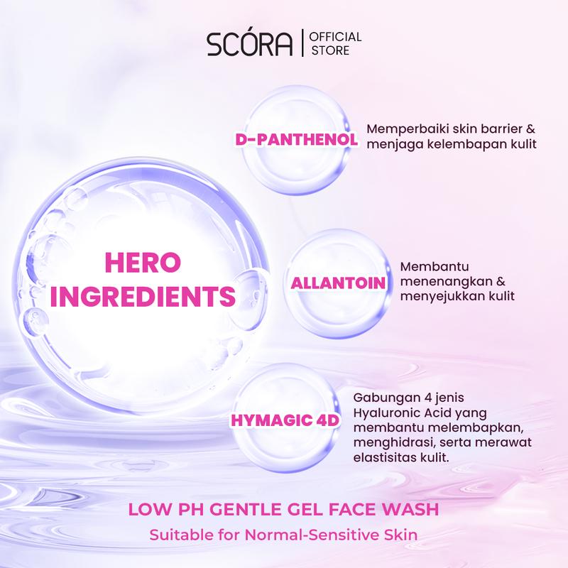 SCORA D-Panthenol gentle Low pH Cleanser Sabun Cuci Muka Sensitive Skin Friendly - 4