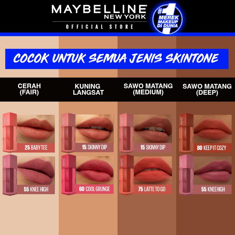 MAYBELLINE Superstay Teddy Tint 2 pcs 5 mL -Kulit Cerah Teddy Soft Matte - 2