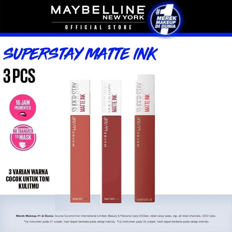MAYBELLINE Paket Hemat Superstay Matte Ink 3 pcs Ombre Set Lipstick - Long Lasting - 1