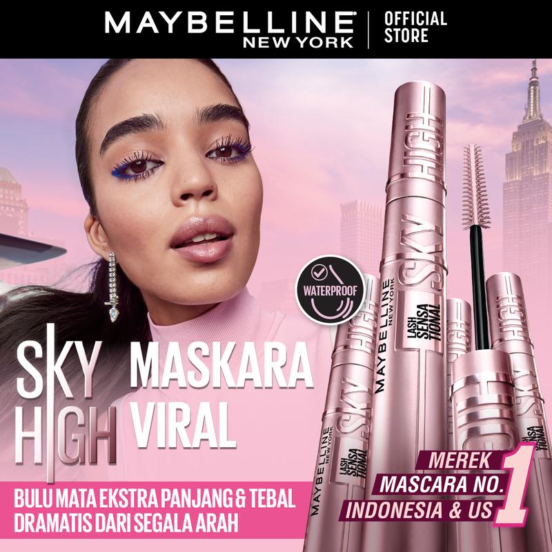 MAYBELLINE Sky High Waterproof Mascara 6ml -Maskara Eye Make up Black Bulu Mata Panjang Tebal Tahan 24 Jam - 1