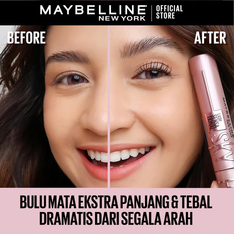 MAYBELLINE Sky High Waterproof Mascara 6ml -Maskara Eye Make up Black Bulu Mata Panjang Tebal Tahan 24 Jam - 2