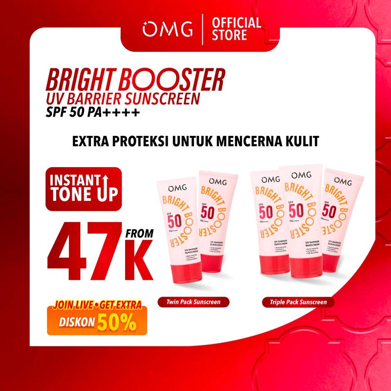 [HEMAT SETAHUN] OMG Oh My Glow Bright Booster UV Barrier Sunscreen SPF 50 PA++++
