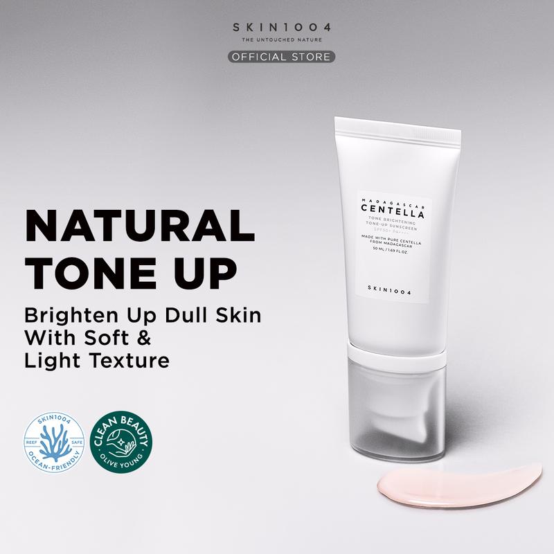 SKIN1004 Madagascar Centella Tone Brightening Tone-Up Sunscreen SPF50 PA++++ Mencerahkan Facial Matahari Proteksi