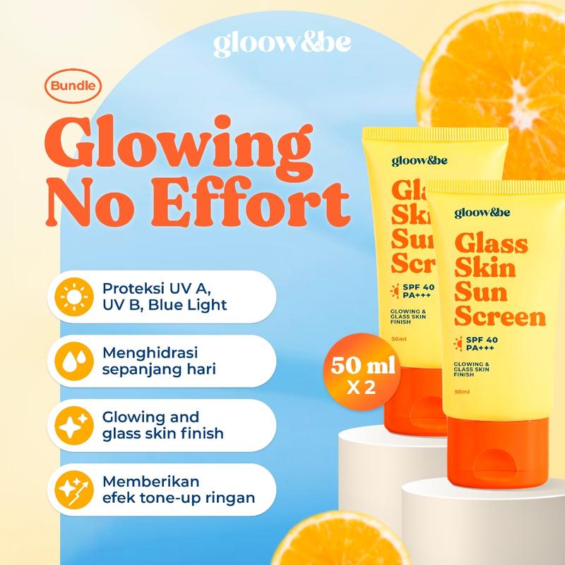 [BEST BUY] Gloowbi Twinpack 2pcs Glass Skin Sunscreen SPF40 PA+++