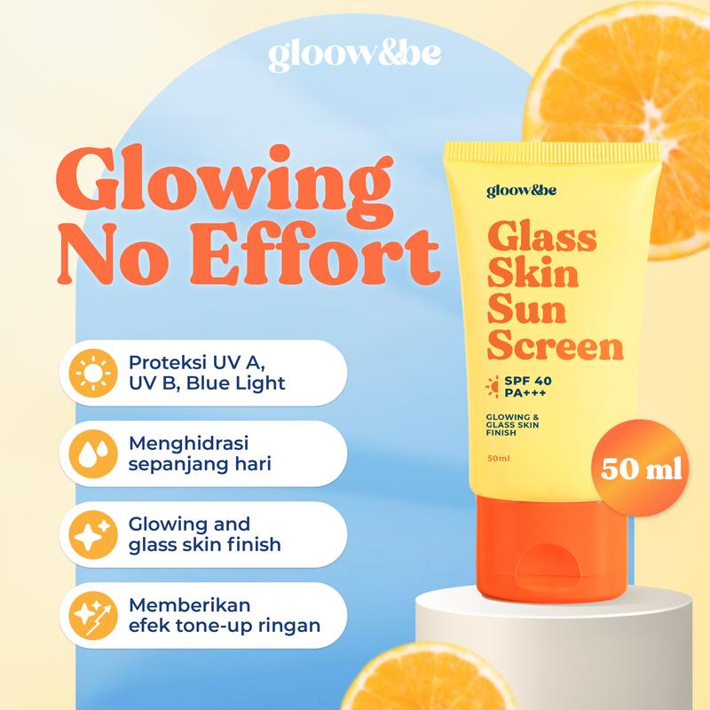 Gloow&be Glass SKin Sunscreen SPF40 PA+++ Hybrid Sunscreen All Skin Type