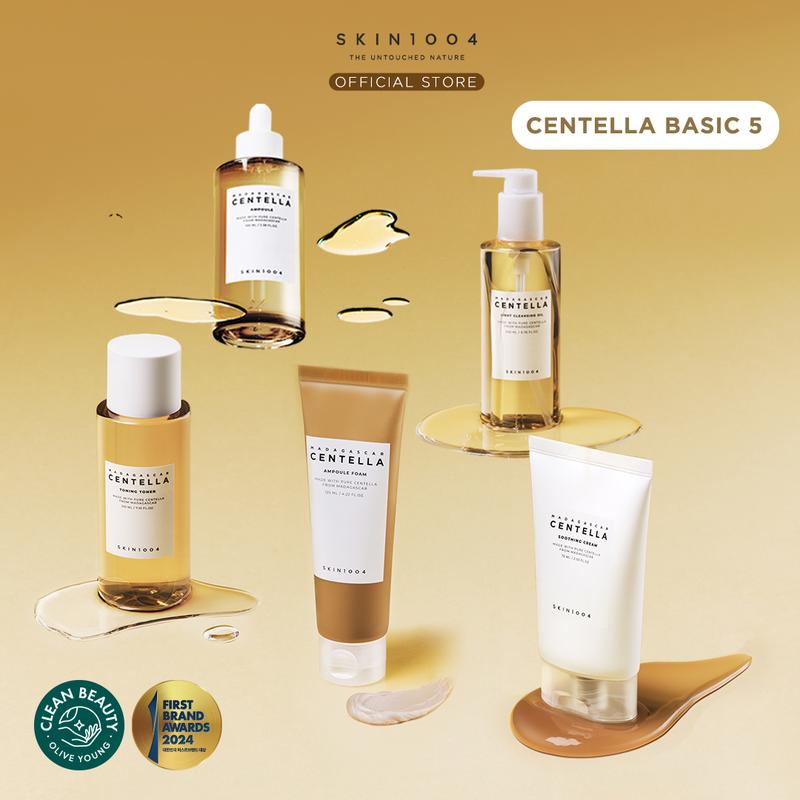 SKIN1004 [Centella Basic 5] Cleansing Oil+Ampoule Foam+Toner 210+Ampoule 100+Soothing Cream 75ml (GET FREE GIFT HADIAH TERBATAS DAN HARUS MASUK KEDALAM PESANAN ANDA)