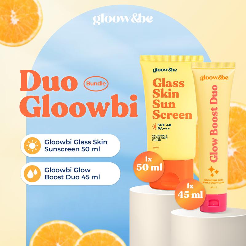 Limited Bundle Gloow&be Glass Skin Sunscreen SPF40PA+++ & Glow Boost Duo Moisturizer