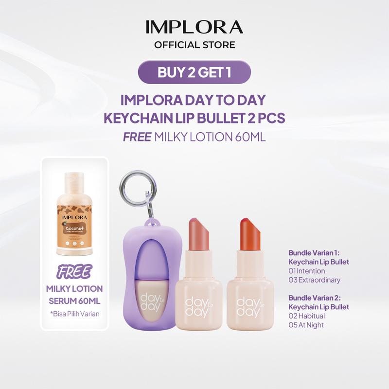 [Buy 2 Get 1] Day to Day Lip Bullet 2 pcs Free Milky Lotion 60ml
