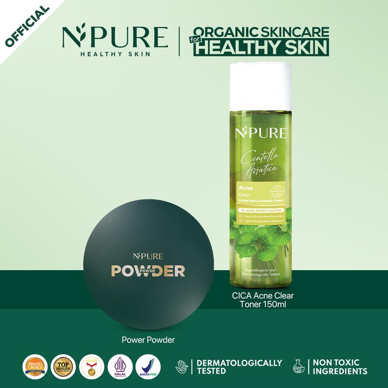 【Bundle Power Series】NPURE Hydrating Acne Toner 150ml + Power Powder / Acne Toner / Toner Kulit Jerawat Berminyak / Berjerawat Mencerahkan/Acne powder