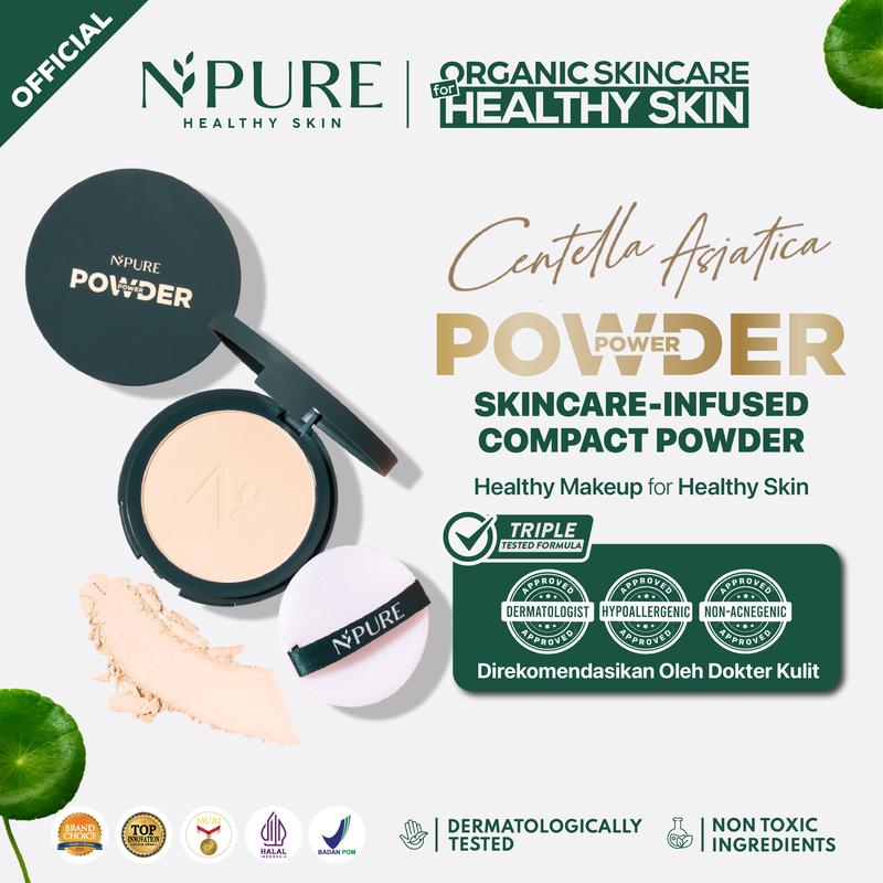 【Power Powder】NPURE Acne Power Cover Powder / Bedak Cover Jerawat / Powder Fondation / Powder For Acne Skin / Bedak Kulit Berjerawat / Compact powder/ Bedak Aman Wajah Kering Almond