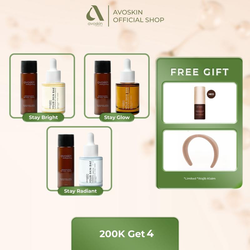 [200K Get 4] Avoskin Bundle - Miraculous Retinol Toner 20ml + YSB Serum Wajah (Product NFS by Claim)