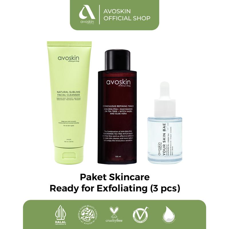 Paket Skincare Ready for Exfoliating (3 pcs) (NSFC + Refining Toner + YSB Hyacross Serum) - Aging